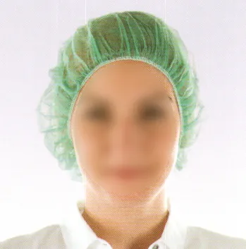 食品工場用 キャップ・帽子 ダック 12661 ブーファンキャップ グリーン（1000枚入）受注生産 食品白衣jp