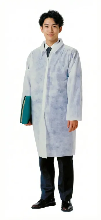 食品工場用 長袖コート ダック N77114C ビジターズコート（スナップボタンタイプ） 100枚入り 食品白衣jp