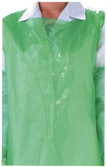 食品工場用 エプロン ダック OA501G カラーエプロン ロング 緑（1000枚入） 食品白衣jp