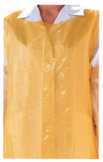 食品工場用 エプロン ダック OA501Y カラーエプロン ロング 黄（1000枚入） 食品白衣jp