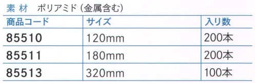 ダック 85510 金探ケーブルファスナー 120mm（200本入） 金属探知機対応で繰り返し使用できるタイプです。袋の口を閉じたり、ケーブル・ラックなどを纏めるにも最適な商品です。絞り袋と併用して、内容物の絞り出し等にもご使用頂けます。※200本入りです。※この商品は、ご注文後のキャンセル・返品・交換ができませんので、ご注意下さいませ。※なお、この商品のお支払方法は、先振込（代金引換以外）にて承り、ご入金確認後の手配となります。 サイズ／スペック