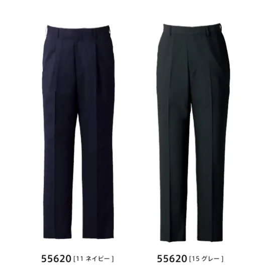ダルトン 55620 メンズスラックス エコでかっこいいが、大人の新常識！多様なシーンでパフォーマンスを引き上げる天然素材の多機能性ハイブリッドエコ素材。特徴ハイブリッドミックスの高機能素材ファインメリノ混による柔軟性のある豊かな風合いを実現します。またハイブリッドエコ素材は、ウールの吸放湿性能によるムレにくさと型崩れへの強さを両立させています。幅広い働き方にフィットし、快適な着心地を実現多様な職場に対応したユニフォームとして在宅ワークやアクティブな働き方にも優れた機能を発揮し、快適な着心地を実現します。仕様品番:55620品名:メンズスラックス