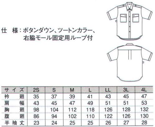 ダルトン G207 半袖シャツ  サイズ／スペック