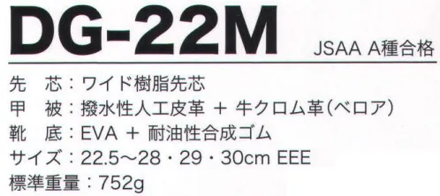 ドンケル DG-22M ダイナスティグリップ スニーカー Dynastyに新商品Grip（グリップ）シリーズが新たに加わりました！最高耐滑区分「5」の安心！ JSAA A種の安全。耐衝撃性70Jの規格をクリアする樹脂先芯。スリップサイン付（3つのうち2つ出てきたら交換のサイン）。 サイズ／スペック