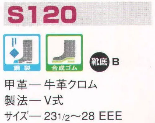 エンゼル S120 サンダル（受注生産） エンゼルを履く。安全・安心・快適を履く。あらゆる作業に対応するスタンダードタイプから、さまざまな専門作業に対応するタイプまで、豊富な種類を取り揃えたエンゼル安全靴。VIP製法をはじめとする最新構造や厳選された素材により生みだされる優れた機能が、プロフェッショナルの作業を足元からしっかりサポートし、安全・安心・快適な履き心地をお約束します。安全性、耐久性に優れ、あらゆる作業に対応。短靴タイプからブーツタイプまで豊富に取り揃えています。※この商品は受注生産品となっております。ご注文後のキャンセル、返品及び交換は出来ませんのでご注意下さい。※なお、この商品のお支払方法は、前払いにて承り、ご入金確認後の手配となります。 サイズ／スペック