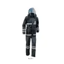 作業服JP 男女ペア レインジャケット（合羽） 船橋 FS-6000FH-NV 安全レイン（フルハーネス仕様）（ネイビー 8L、10L）