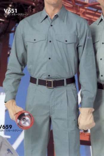 メンズワーキング 長袖シャツ フジダルマ V651 長袖シャツ 作業服JP