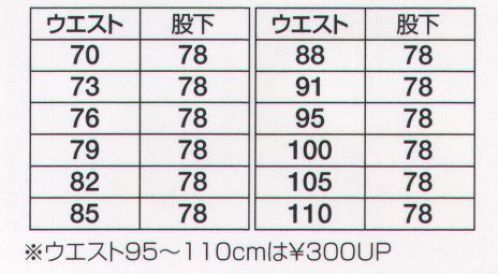 フジダルマ 12008 ツータックスラックス 軽量なのに温か、そしてスタイリッシュ。男女ペアでコーディネート可能です。●静電気帯電防止素材。有機導電性繊維のコロナ放電によって静電気を除去する効果があります。下着素材の種類による影響が少なく、低温度でも十分な帯電効果があります。●裏綿二重織。表はポリエステル100％、裏はポリエステル65％・綿35％で機能性に優れています。保温性・吸汗性がよく、冬は暖かで快適な着心地です。●撥水加工素材。表面は水をよくはじきますので、水性の汚れはハンカチなどで簡単に拭き落とすことができます。※「MG モスグリーン」「EM エメラルドグリーン」「CG チャコールグレー」「N ネイビー」は、販売を終了致しました。 サイズ／スペック