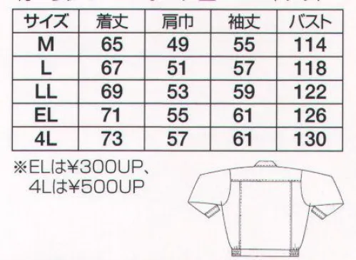 フジダルマ 12800 ジャケット ※旧品番2800の商品です。 サイズ／スペック