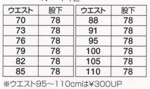 フジダルマ 12808 ツータックスラックス  サイズ／スペック