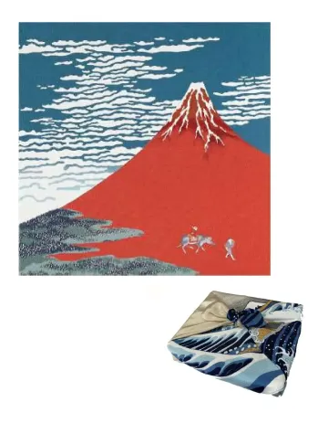 ギフト・アメニティ 風呂敷 大興産業 4-1 二巾ちりめん浮世絵ふろしき（紅富士） サービスユニフォームCOM