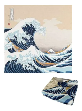 ギフト・アメニティ 風呂敷 大興産業 4-2 二巾ちりめん浮世絵ふろしき（神奈川沖浪裏） サービスユニフォームCOM