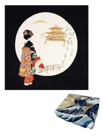 大興産業 4-4 二巾ちりめん浮世絵（丸取金閣に舞妓）