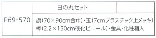 大興産業 570 国旗セット 日の丸セット 旗（70×90cm金巾）・玉（7cmプラスチック上メッキ）・棒（2.2×150cm硬化ビニール）・金具・化粧箱入り※この商品はご注文後のキャンセル、返品及び交換は出来ませんのでご注意下さい。※なお、この商品のお支払方法は、先振込（代金引換以外）にて承り、ご入金確認後の手配となります。 サイズ／スペック