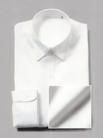 ブレザー・スーツ 長袖ブラウス フレックスジャパン OOMF02 白パウダーサテン 長袖 作業服JP