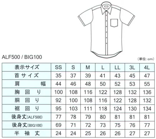 フレックスジャパン ALF500 半袖スクールシャツ ALL FIVE日清紡オプティーノは、良質な素材に独自の特殊加工を施すことにより、生地の透け感を抑えました。さらに紫外線の透過率も低減し、素肌への影響を緩和します。繊維上の菌の増殖を抑制し、細菌から発生する悪臭を防ぎます。アイロンがけが簡単！またノーアイロンでも着用していただけます。 ※この商品は、ご注文後のキャンセル・返品・交換ができませんので、ご注意下さいませ。※なお、この商品のお支払方法は、先振込（代金引換以外）にて承り、ご入金確認後の手配となります。 サイズ／スペック