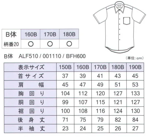 フレックスジャパン BFH600-20 スクールシャツ（B体） Befarm 形態安定。●形態安定。シワになりにくく、アイロン掛けが簡単。ノーアイロンでも着用していただけます。※この商品は、ご注文後のキャンセル・返品・交換ができませんので、ご注意下さいませ。※なお、この商品のお支払方法は、先振込（代金引換以外）にて承り、ご入金確認後の手配となります。 サイズ／スペック