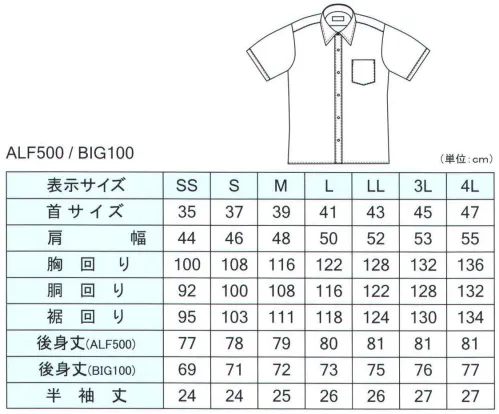 フレックスジャパン BIG100 半袖スクールシャツ BIRD LINE日清紡オプティーノは、良質な素材に独自の特殊加工を施すことにより、生地の透け感を抑えました。さらに紫外線の透過率も低減し、素肌への影響を緩和します。アイロンがけが簡単！またノーアイロンでも着用していただけます。 ※この商品は、ご注文後のキャンセル・返品・交換ができませんので、ご注意下さいませ。※なお、この商品のお支払方法は、先振込（代金引換以外）にて承り、ご入金確認後の手配となります。 サイズ／スペック