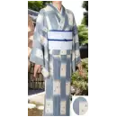 サービスユニフォームcom ジャパニーズ きもの 風香 KI-2304 本手染め駒絽着物（銀杏市松）