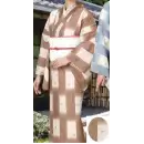 サービスユニフォームcom ジャパニーズ きもの 風香 KI-2305 本手染め駒絽着物（銀杏市松）