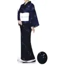 サービスユニフォームcom ジャパニーズ きもの 風香 KI-2352 本手染め紗紬着物（花びらあられ）