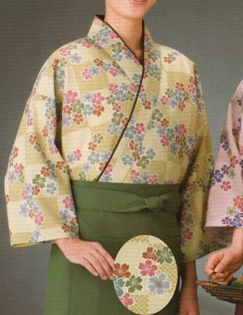 風香 SJ-4311 本手染め作務衣・上着（桜市松疋田） 「風香」は、なによりも“おもてなしの心”を大切に企画されたコレクションです。テキパキとした動きとともに、ぬくもりを伝える作務衣。日本の伝統を生かした意匠美は、身につけるスタッフはもちろんのこと、お客様にも信頼と安らぎをもたらします。素材に厳選を極め、デザインや色柄にこだわり、接客シーンを吟味し、機能性と着姿を追及したスタイル。おもてなしのプロにふさわしいさまざまな和の装いが、ひときわ優雅なひとときを提案します。