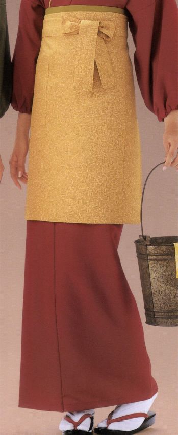 風香 SK-9515 和風スカート 「ごゆっくりと」くつろぎのひとときをお客様に、動きやすさに優美さをプラスしたスタイルで。親しみやすさで選ぶなら茶羽織スタイル、優雅さ＆動きやすさを重視するなら二部式着物・・・・・と目的やお店のコンセプトに合わせて使い分けたい、おもてなしスタイル。豊富な色や柄の中から、自由に選んでいただけます。伝統の柄を現代風にアレンジ。●ここが魅力！1、お店のイメージづくりがトータルにできて、印象ひときわ！2、アクティブ 簡単に着用でき動きやすいので、年輩の方はもちろん若い方にも好評。3、イージーケア ポリエステル100％でシワになりにくく、丸洗いOK。4、色・柄が豊富 お店のイメージが大きく広がります。