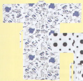 ジャパニーズ 浴衣 風香 UK-601 子供用寝巻浴衣（動物柄） サービスユニフォームCOM