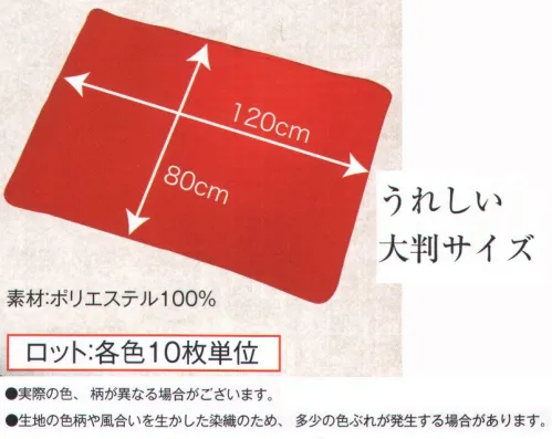 風香 FH-100 大判フリースひざ掛け（10枚入り） 寒い日や、屋外など、女性への気遣いアイテムです。※10枚入りです。※実際の色が異なる場合がございます。 ※生地の色柄や風合いを生かした染織のため、多少色ぶれが発生する場合があります。※この商品は、ご注文後のキャンセル・返品・交換ができませんので、ご注意下さいませ。※なお、この商品のお支払方法は、先振込（代金引換以外）にて承り、ご入金確認後の手配となります。 サイズ／スペック