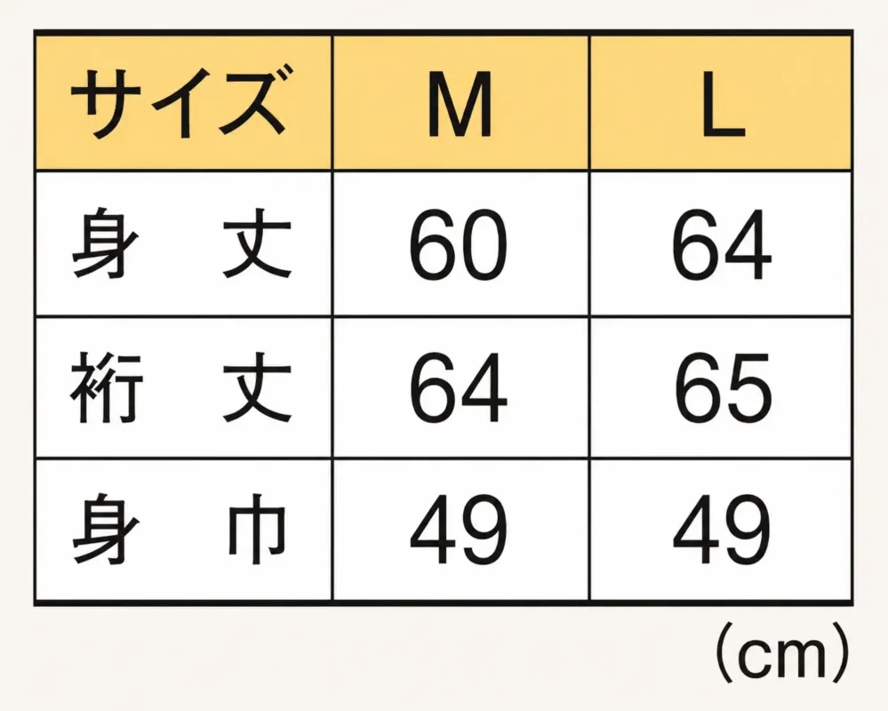 風香 JU-110 二部式綸子襦袢（スリーシーズン用） サイズ・スペック