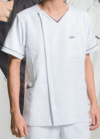 ドクターウェア 半袖ジャケット（ブルゾン・ジャンパー） フォーク 1016EW-5 メンズジップスクラブ 医療白衣com