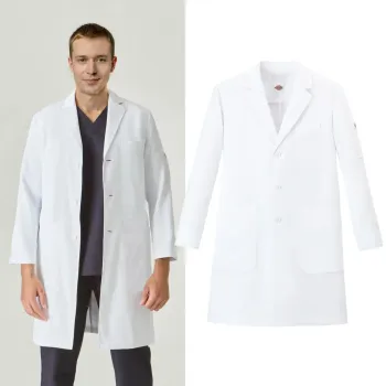 ドクターウェア 長袖コート フォーク 1544LF-1 メンズシングルコート 医療白衣com