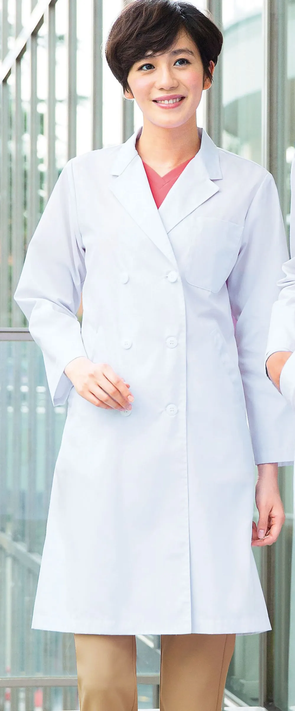 レディス診察衣ダブル フォーク 2531PO-1 白衣・診察衣・ナース服 