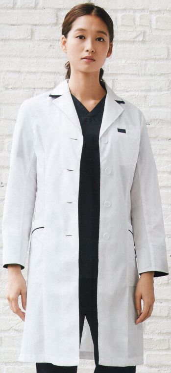 ドクターウェア 長袖コート フォーク 2536SP-1 レディスシングルコート（7分袖） 医療白衣com