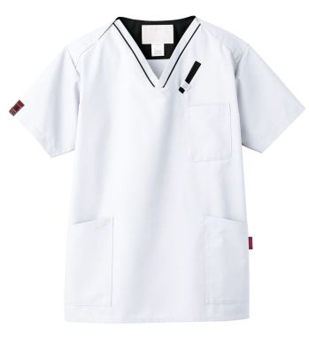 ドクターウェア 半袖ジャケット（ブルゾン・ジャンパー） フォーク 7042SC-1 スクラブ 医療白衣com