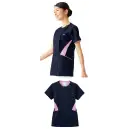 医療白衣com ナースウェア 半袖ジャケット（ブルゾン・ジャンパー） フォーク 7078SC-17 レディスジップスクラブ