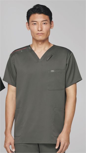 ドクターウェア 半袖ジャケット（ブルゾン・ジャンパー） フォーク 7091SC-5 スクラブ 医療白衣com