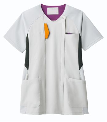 ドクターウェア 半袖ジャケット（ブルゾン・ジャンパー） フォーク 7094SC-5 レディスジップスクラブ 医療白衣com