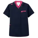 医療白衣com ナースウェア 半袖ジャケット（ブルゾン・ジャンパー） フォーク 7107SC-13 ジップスクラブ