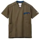 フォーク 7111SC-18 スクラブ Dickies スクラブ 7111SC-18 世界的に信頼される作業着ブランドDickiesが手掛ける、機能性とスタイルを兼ね備えた医療用スクラブです。ストレッチ素材を採用し、忙しい医療現場での動きやすさを実現。左袖のロゴが、プロフェッショナルな印象を与えます。特徴・動きやすいナチュラルストレッチ素材で長時間の着用でも快適・左袖にDickiesロゴ入りで高級感のあるデザイン・2重の胸ポケットで小物の収納に便利・ユニセックスデザインで男女問わず着用可能・Vネックデザインでスマートな印象・医療現場・介護施設での使用に最適な機能性■使用素材→ポリエステル50％・綿50％