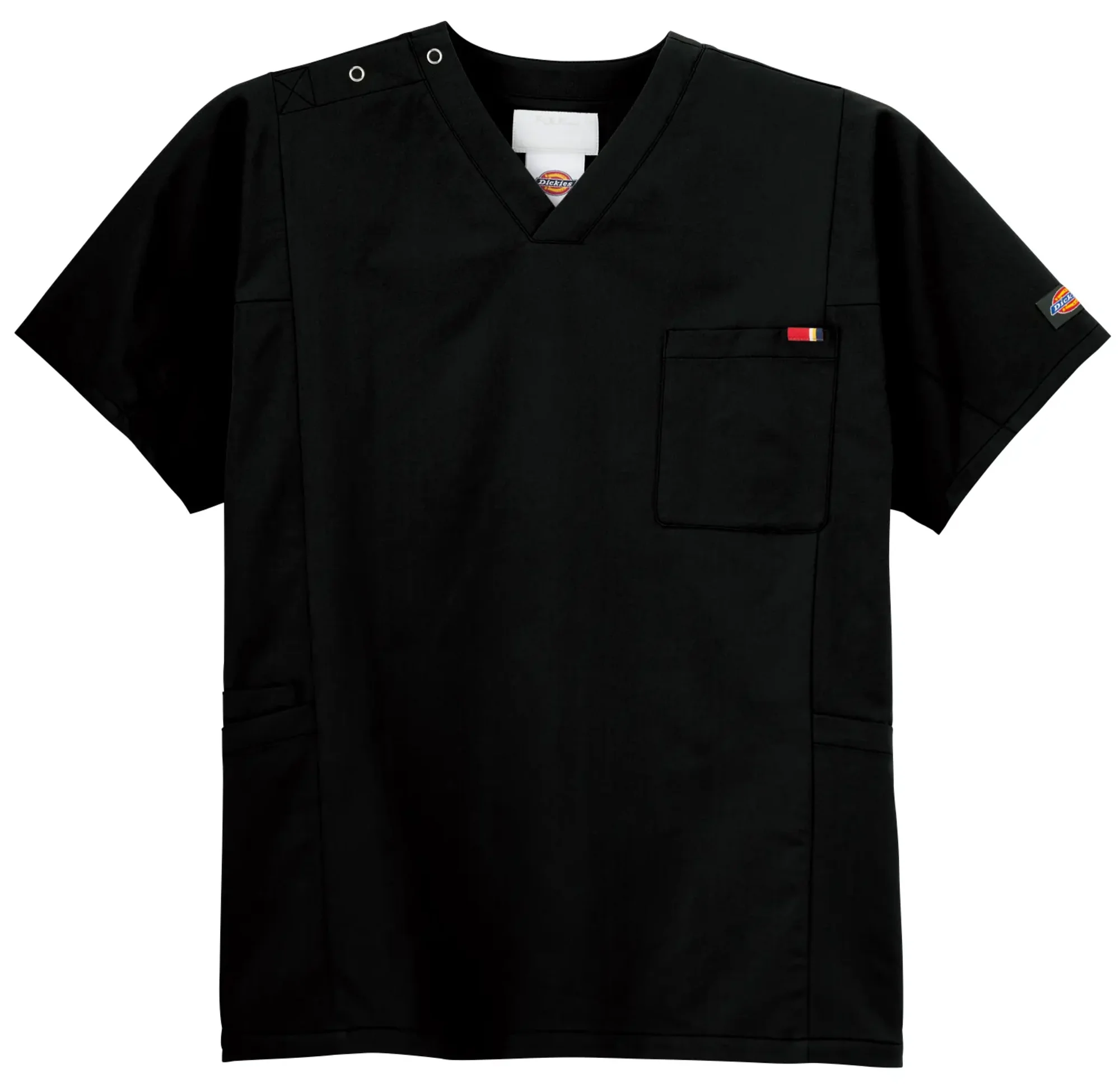 フォーク 7112SC-9 スクラブ 7112SC-9 スクラブ医療現場での動きやすさを追求したDickiesの高機能スクラブです。ストレッチ素材を採用し、長時間の着用でも快適な着心地を実現。左袖のディッキーズロゴと胸ポケットがスタイリッシュな印象を与えながら、機能性も兼ね備えた医療従事者のための一着です。特徴・ストレッチ素材で自由な動きをサポート・胸ポケットで小物の収納に便利・タブレットサイズの両腰ポケットと大きな2重ポケットで収納力抜群・左袖のディッキーズロゴがアクセント・着脱しやすいV字型首元でストレスフリー・肩部分のスナップボタンで着脱が容易・男女兼用デザインでユニセックス対応・着丈短めデザイン