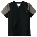 フォーク 7113SC-9 スクラブ Dickies メディカル スクラブ 7113SC-9 医療現場で定評のあるDickies MEDICALシリーズのユニセックススクラブです。ストレッチ性の高い素材と機能的なポケット設計により、長時間の着用でも快適な動きやすさを実現。左袖のディッキーズロゴと胸ポケットがスタイリッシュな印象を与えながら、実用性も兼ね備えた医療従事者のための一着です。特徴・オールシーズン対応のストレッチテ素材で動きやすさを確保・左胸の便利なポケットで小物の収納に便利・左袖のディッキーズロゴがアクセントとなるスタイリッシュなデザイン・タブレットサイズの両腰ポケットを採用し、スマホや電子機器も安心して収納可能・大きな二重ポケットで小物の分別収納が可能・着丈短めデザインにこだわり、すっきりとした見た目と動きやすさを両立・腕の動作がしやすい設計で、動作楽々