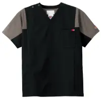 フォーク 7113SC-9 スクラブ Dickies メディカル スクラブ 7113SC-9 医療現場で定評のあるDickies MEDICALシリーズのユニセックススクラブです。ストレッチ性の高い素材と機能的なポケット設計により、長時間の着用でも快適な動きやすさを実現。左袖のディッキーズロゴと胸ポケットがスタイリッシュな印象を与えながら、実用性も兼ね備えた医療従事者のための一着です。特徴・オールシーズン対応のストレッチテ素材で動きやすさを確保・左胸の便利なポケットで小物の収納に便利・左袖のディッキーズロゴがアクセントとなるスタイリッシュなデザイン・タブレットサイズの両腰ポケットを採用し、スマホや電子機器も安心して収納可能・大きな二重ポケットで小物の分別収納が可能・着丈短めデザインにこだわり、すっきりとした見た目と動きやすさを両立・腕の動作がしやすい設計で、動作楽々