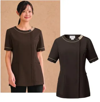 ナースウェア 半袖ジャケット（ブルゾン・ジャンパー） フォーク 7118SC-20 チュニック 医療白衣com