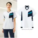 医療白衣com ナースウェア 半袖ジャケット（ブルゾン・ジャンパー） フォーク 7120SC-1 ジップスクラブ&reg;