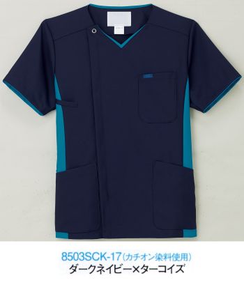 ドクターウェア 半袖ジャケット（ブルゾン・ジャンパー） フォーク 8503SCK-17 メンズジップスクラブ 医療白衣com