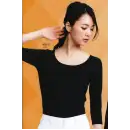 医療白衣com ドクターウェア インナー フォーク 9001-17 レディスカットソー(7.5分丈)