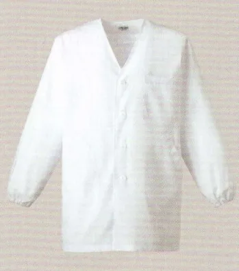 厨房・調理・売店用白衣 長袖白衣 フォーク C101 男子衿なし白衣 長袖 食品白衣jp