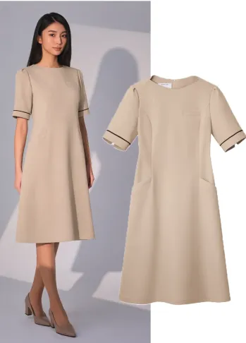 ナースウェア 半袖ワンピース フォーク EN101-10 ワンピース 医療白衣com