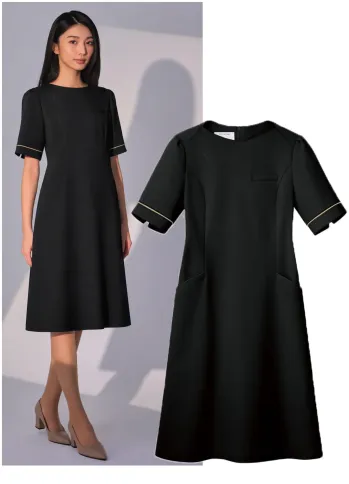 ナースウェア 半袖ワンピース フォーク EN101-9 ワンピース 医療白衣com